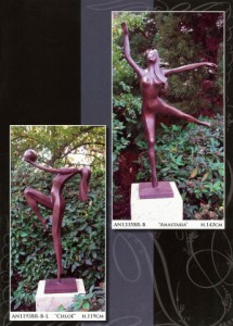Harasimowicz ogrody - Figury z brązu - postać kobieca w różnych pozycjach